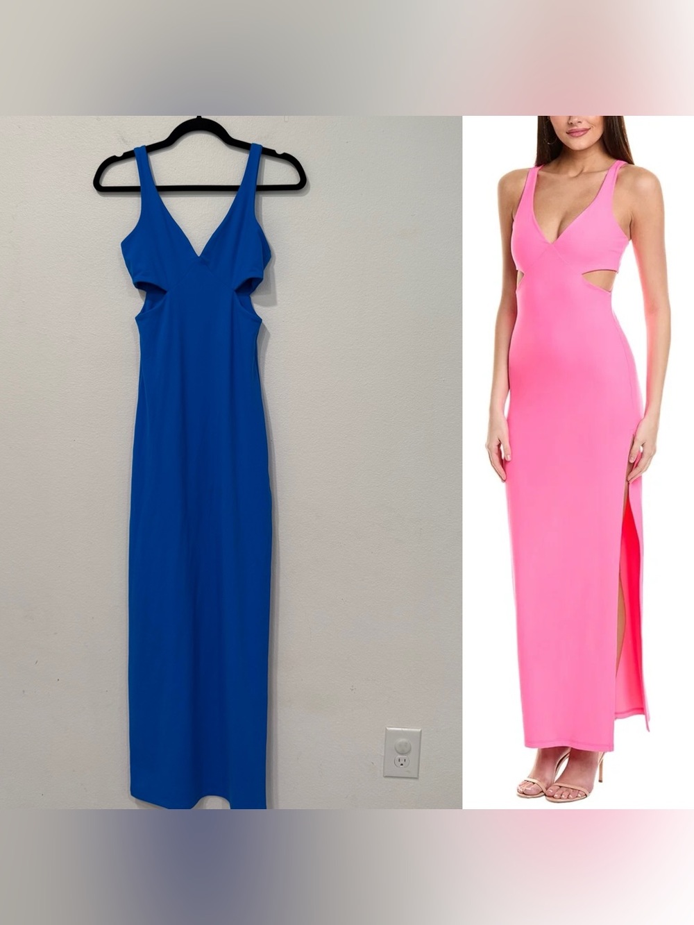 Susana Monaco Blue Side Open Tank Maxi Dress XS/S